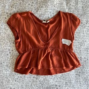 Cropped Blouse Burnt Orange